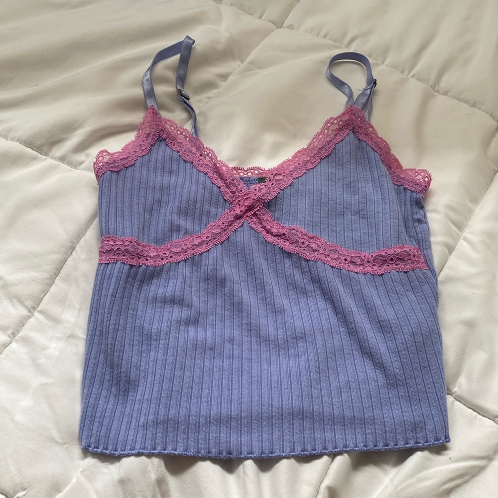 Pink and Purple XS wild fable cropped lace tank top 🎀💜